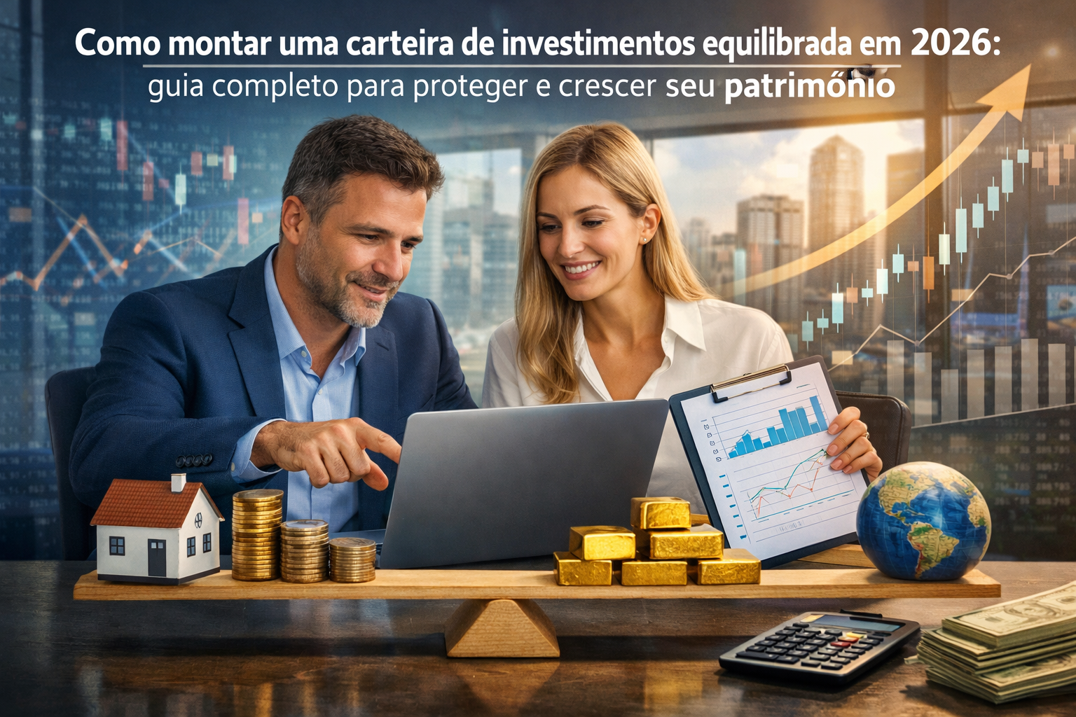 Como montar uma carteira de investimentos equilibrada em 2026: guia completo para proteger e crescer seu patrimônio